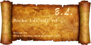 Bocke Lénárd névjegykártya